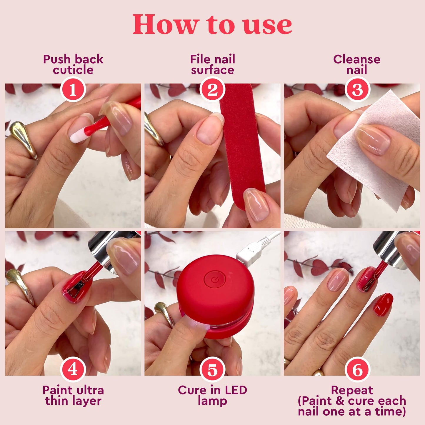 le mini macaron Gel Nail Polish Kit with LED Light, DIY At-Home Polish Nail Kit | Non-Toxic, Fast-Drying 3-in-1 Set for Long-Lasting, Salon-Quality Nails, File, and Remover Wraps (Lilac Blossom)