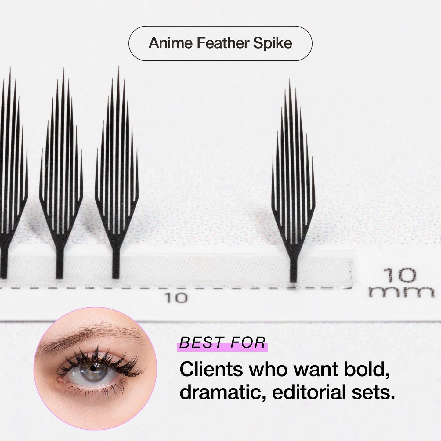 Curacoro Anime Feather Spikes Lash Extensions 9-16mm B Curl (Black)