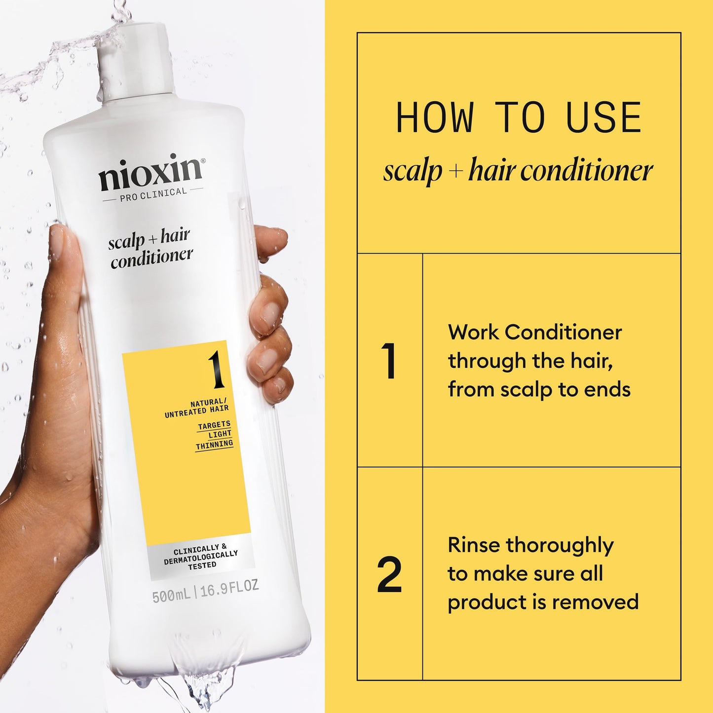 Nioxin Scalp + Hair Thickening System 1 Conditioner | For Natural or Untreated Hair with Light Thinning | With Niacinamide and Biotin | 16.9 Fl oz.