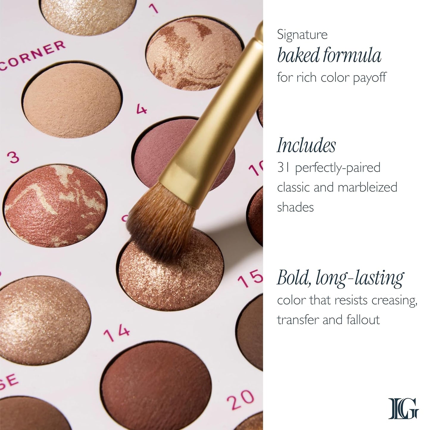 Laura Geller The Ultimate Palette - 31 Baked Eyeshadows in Classic & Marble | Matte & Shimmer Finishes