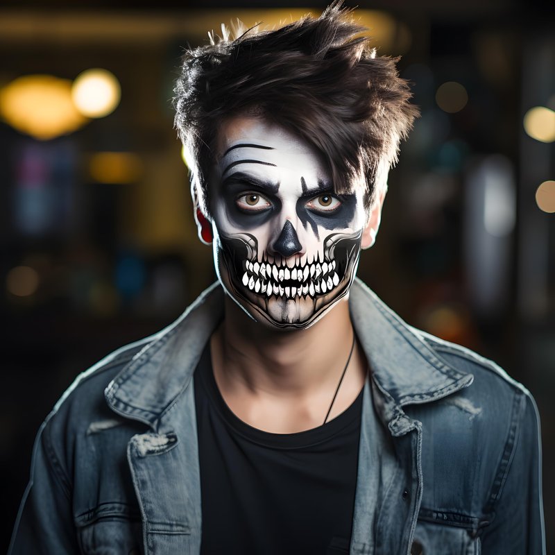 ENYACOS Skeleton Face Tattoo - Halloween Temporary Skull Tattoos, Mouth Stickers for Face, Costumes and Accessories for Men and Women (A)