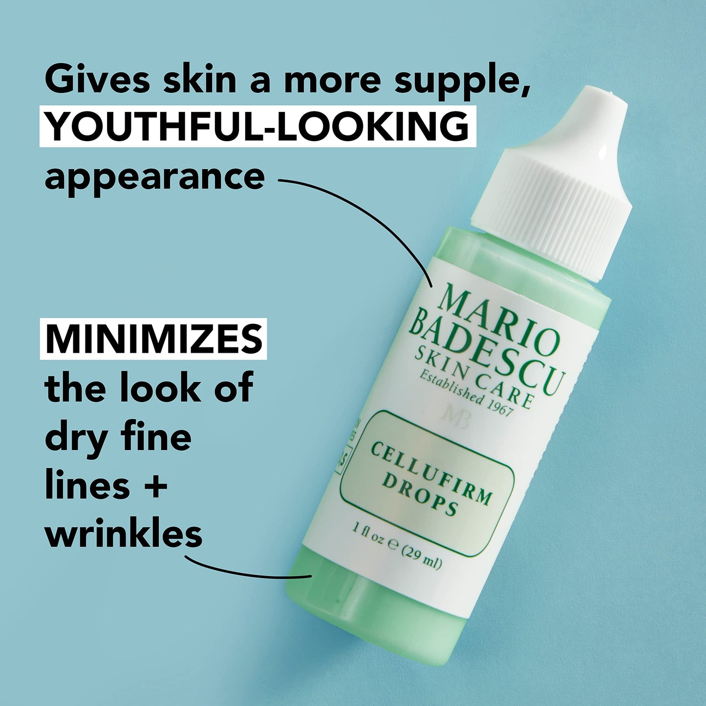 Mario Badescu Cellufirm Drops for Combination, Dry and Sensitive Skin, Anti-aging Serum with Collagen & Elastin, Softens the Look of Fine Lines & Wrinkles, 1 Fl Oz