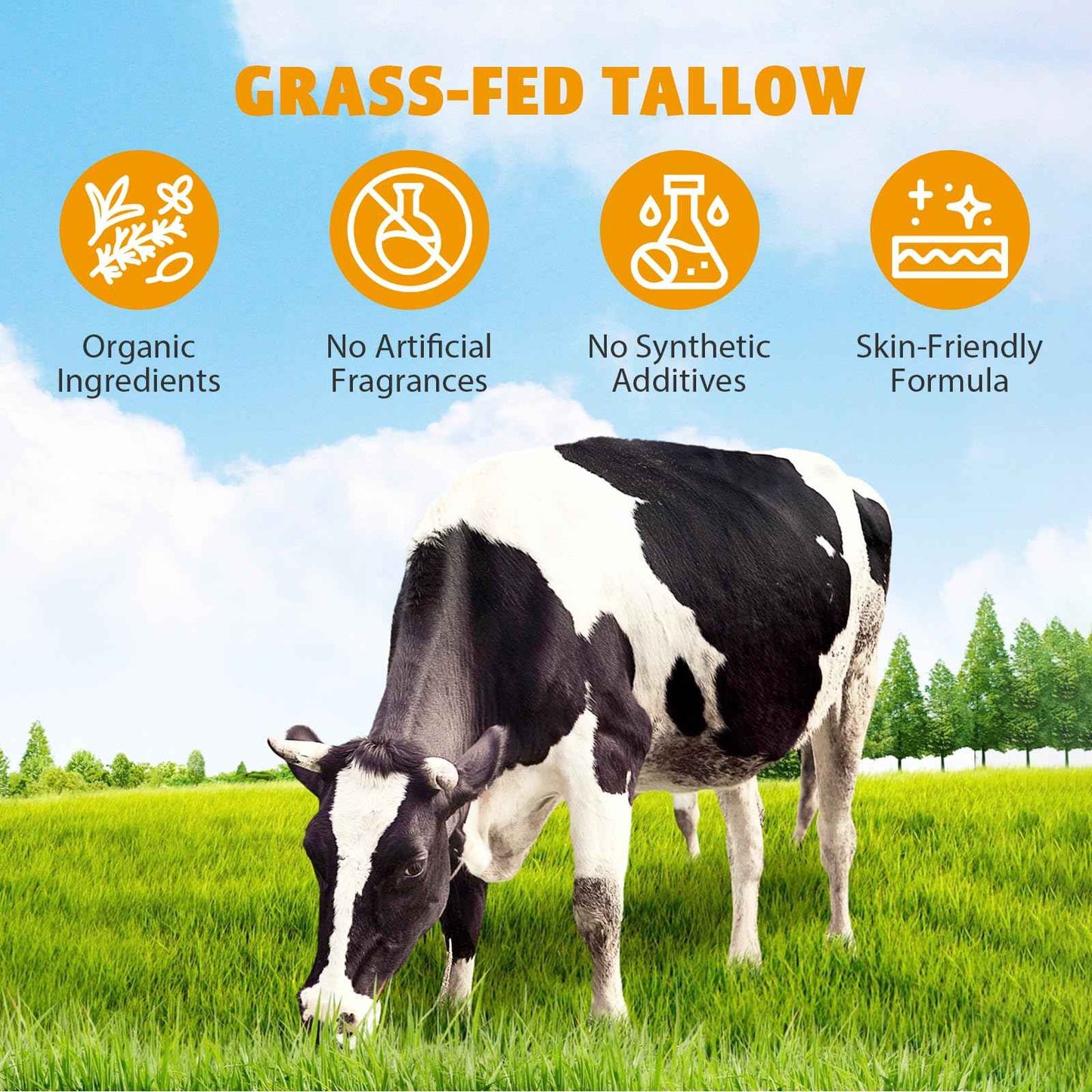 Yayabb Organic Grass-fed Whipped Beef Tallow Balm With Raw Honey Beef Tallow and Honey Balm for Skin Face Natural Moisturizer Body Lotion, Skin Care Lip (2.10Oz)