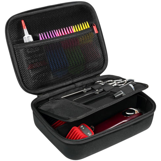 ProCase Hard Travel Case for Hair Clippers, Hair Cutting Barber Supplies Holder, Trimmer Organizer Storage Bag for Hatteker/Oneisal/Wahl 5Star/Andis Men Razor Guard Grooming Kits -Black