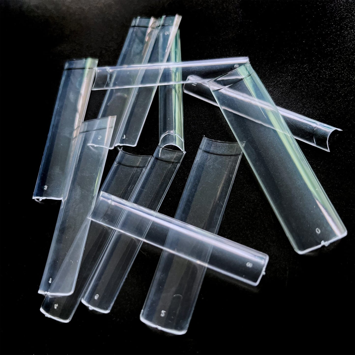 AddFavor 600pcs XXXL Clear Square Nail Tips Extra Long 3XL Half Cover Straight Square Fake Nails No C Curve Professional Acrylic False Nail Tips for Salons & Home DIY, 12 Sizes
