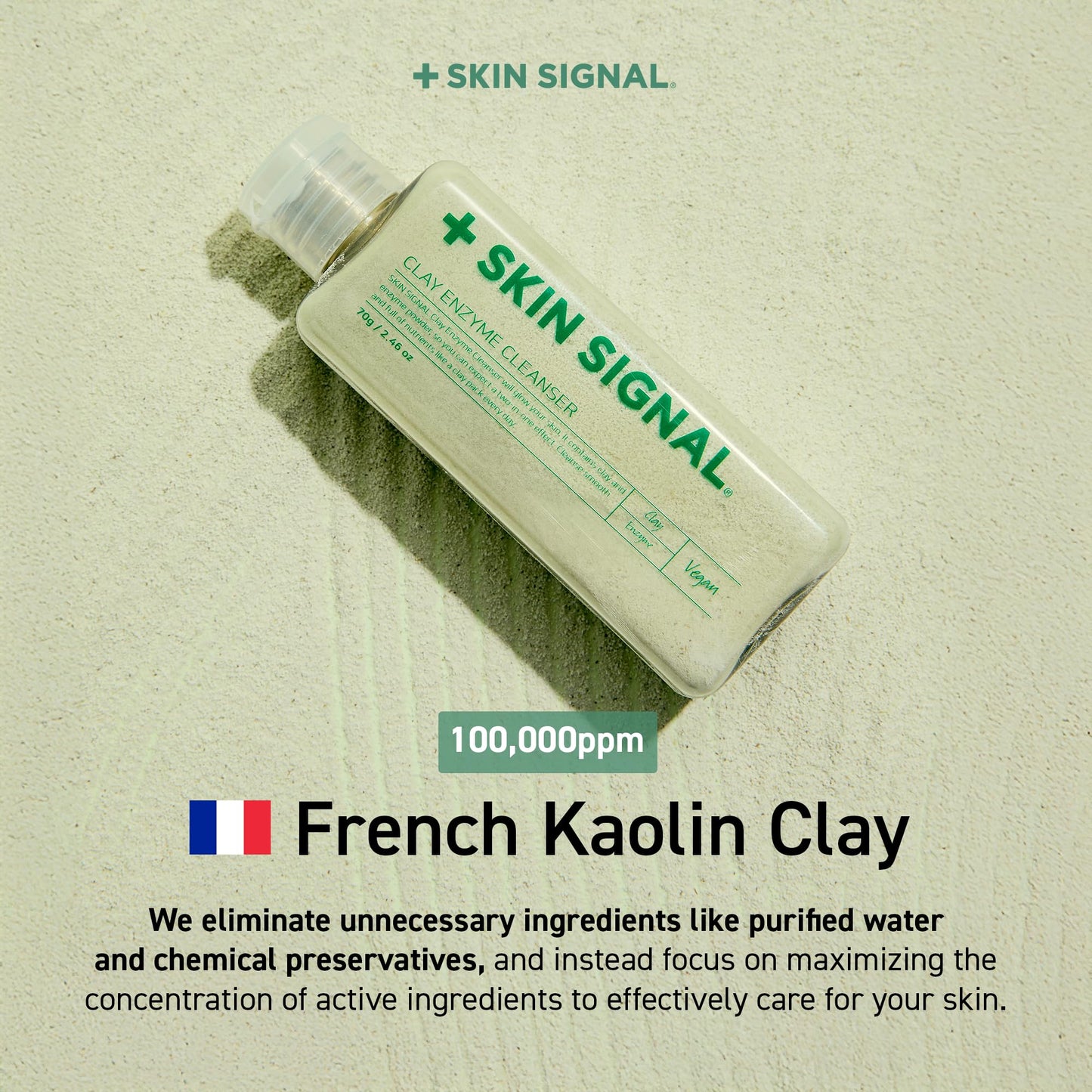 SKIN SIGNAL Green Clay Enzyme Cleanser, Whitehead Remover Powder Cleanser, Deep Pore Cleansing with PHA, Gentle Exfoliating Face Wash, Facial Scrub for Blemish-Prone Skin, Korean Skin Care