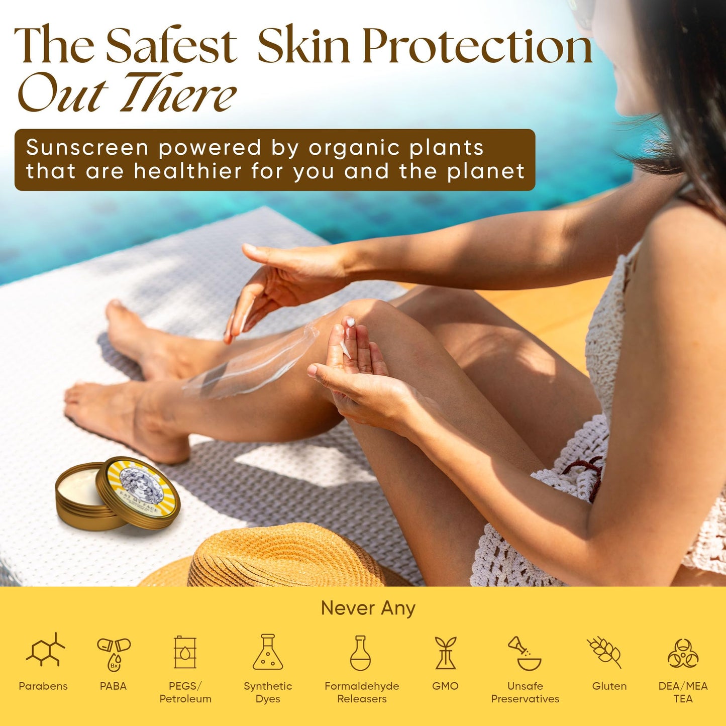 Eat My Face BEEF TALLOW Reef Safe Sunscreen SPF 30 – Non Nano Zinc Oxide – Water Resistant, Organic – Moisturizing Sunblock for Face & Sensitive Skin – 4oz Tin "If You Wouldn't Eat It, Don't Wear It!"