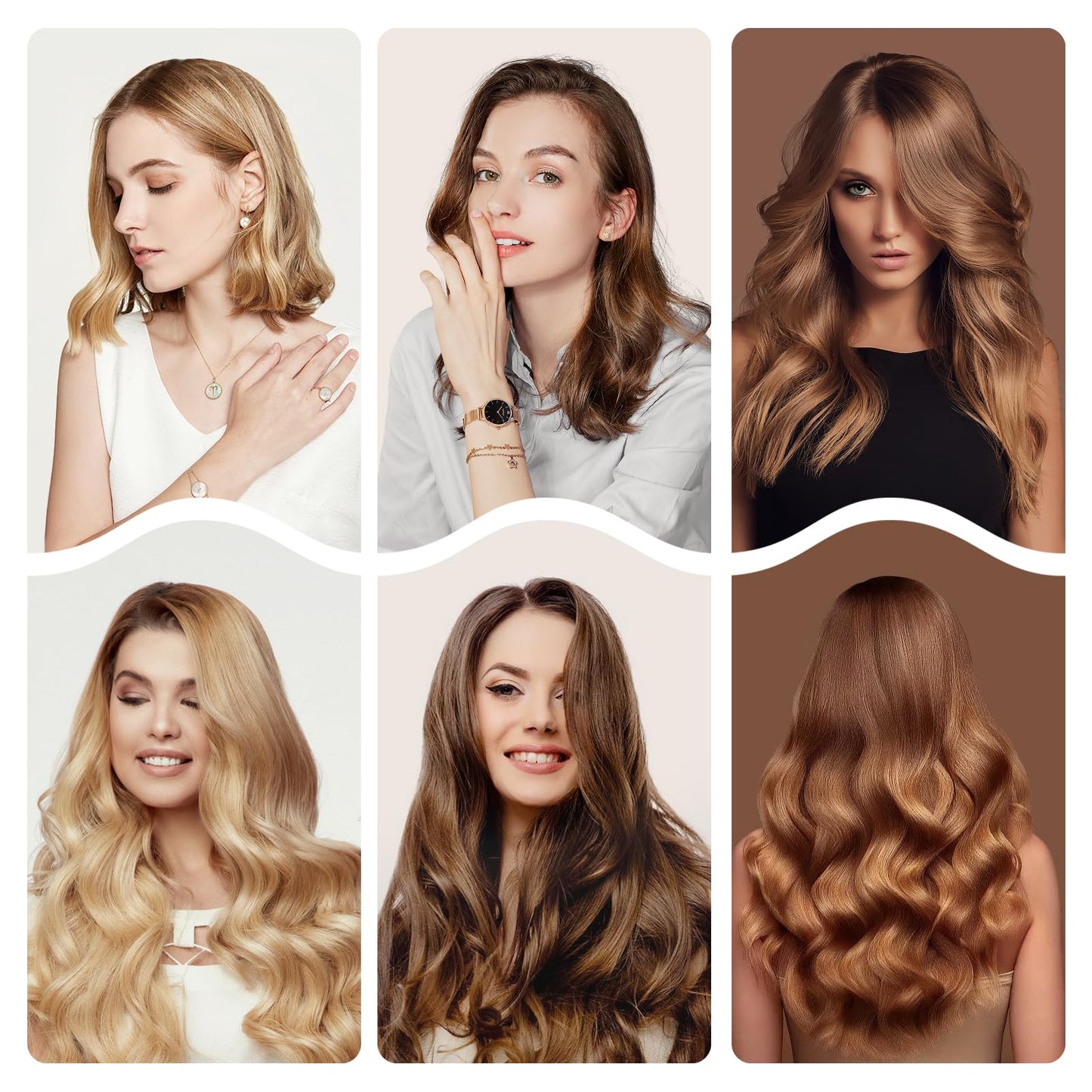 3 Barrel Curling Iron Wand, 1.25 Inch Ceramic Tourmaline Triple Barrels，Temperature Adjustable Portable Crimper Hair Iron for Beach Waves, Hair Waver Heats Up Quickly with LCD Temp Display（Rose Gold）