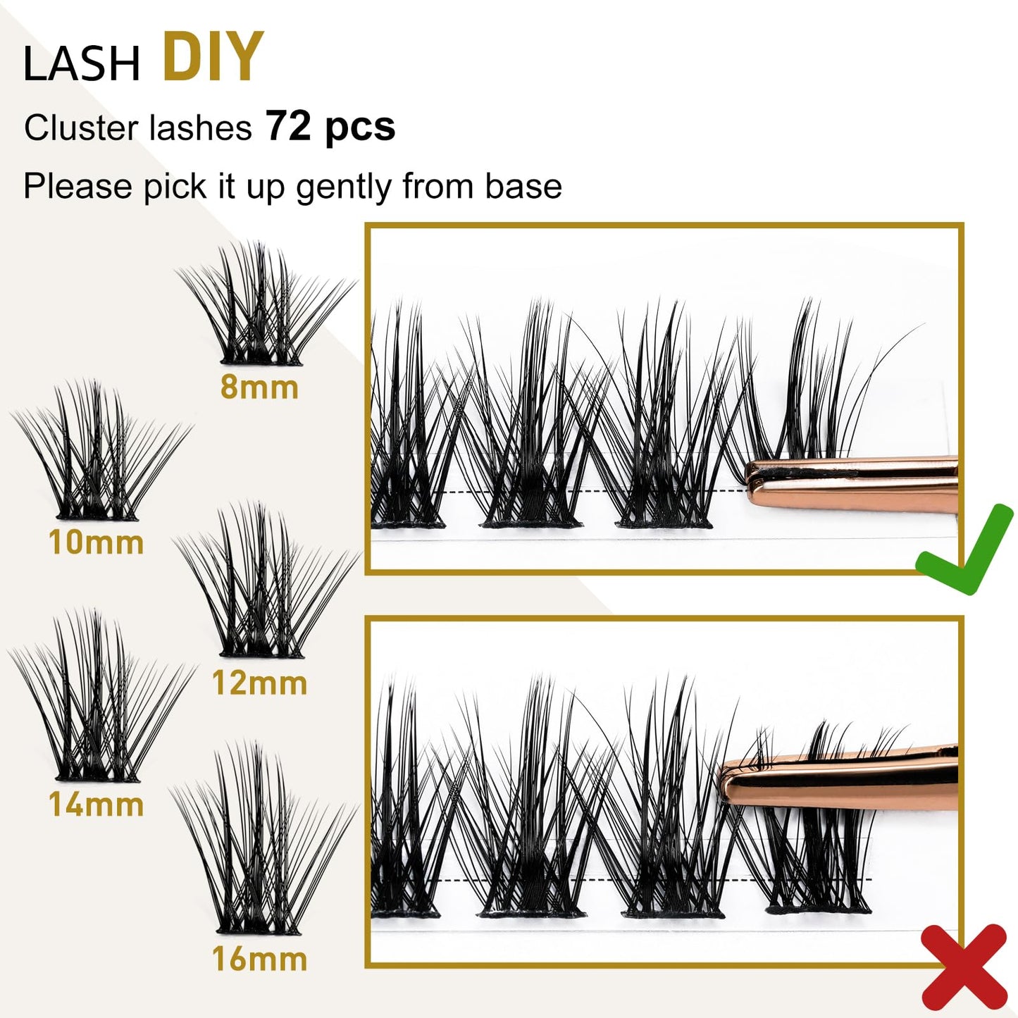 DIY Lash Extension Kit 280pcs Individual Lashes Cluster D Curl Eyelash Extension Kit Lash Clusters with Lash Bond and Seal and Lash Applicator Tool for Self Application (KIT,40D+50D-0.07C-9-16MIX)