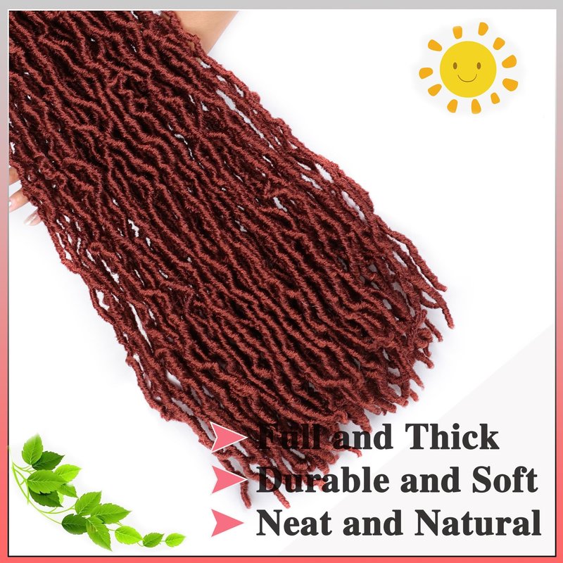Paraglame 7 Packs Ginger Soft Locs 28 Inch New Faux Locs Crochet Hair 350 Color Pre-looped Curly Wavy Soft Locs, New Goddess Faux Locs Crochet Hair for Women(28Inch, 7Packs)