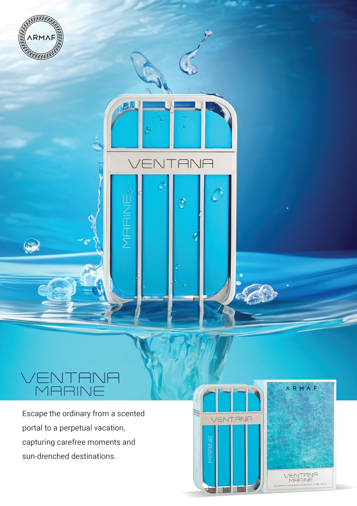 Armaf Ventana Marine Eau de Parfum Unisex Spray 3.4 oz / 100ml