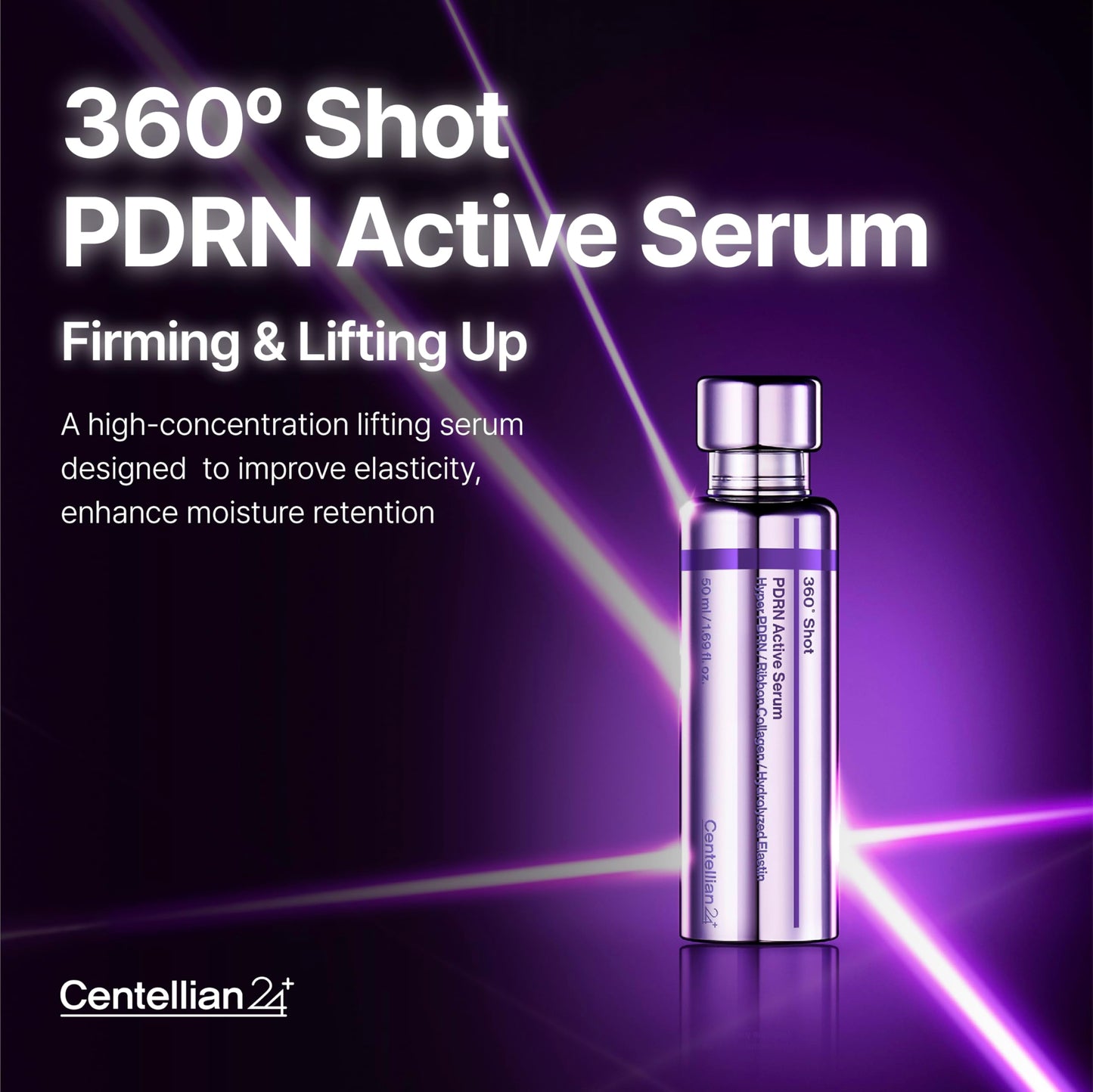 CENTELLIAN 24 360º Shot PDRN Active Serum (PDRN, 1.69fl oz) - Intense Hydration & Skin Firming Serum for a Youthful Appearance, Korean Skin Care. Ribbon Collagen & Hyaluronic Acid.