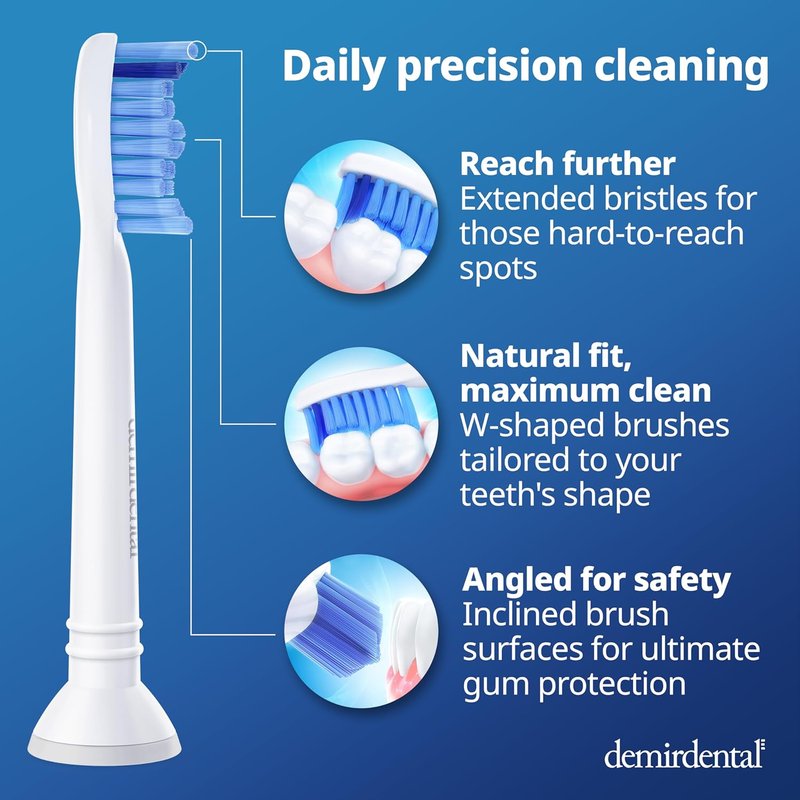 Philips Sonicare Replacement Heads - Medium Toothbrush Heads | 8 Pack, Compatible with HX6015/03