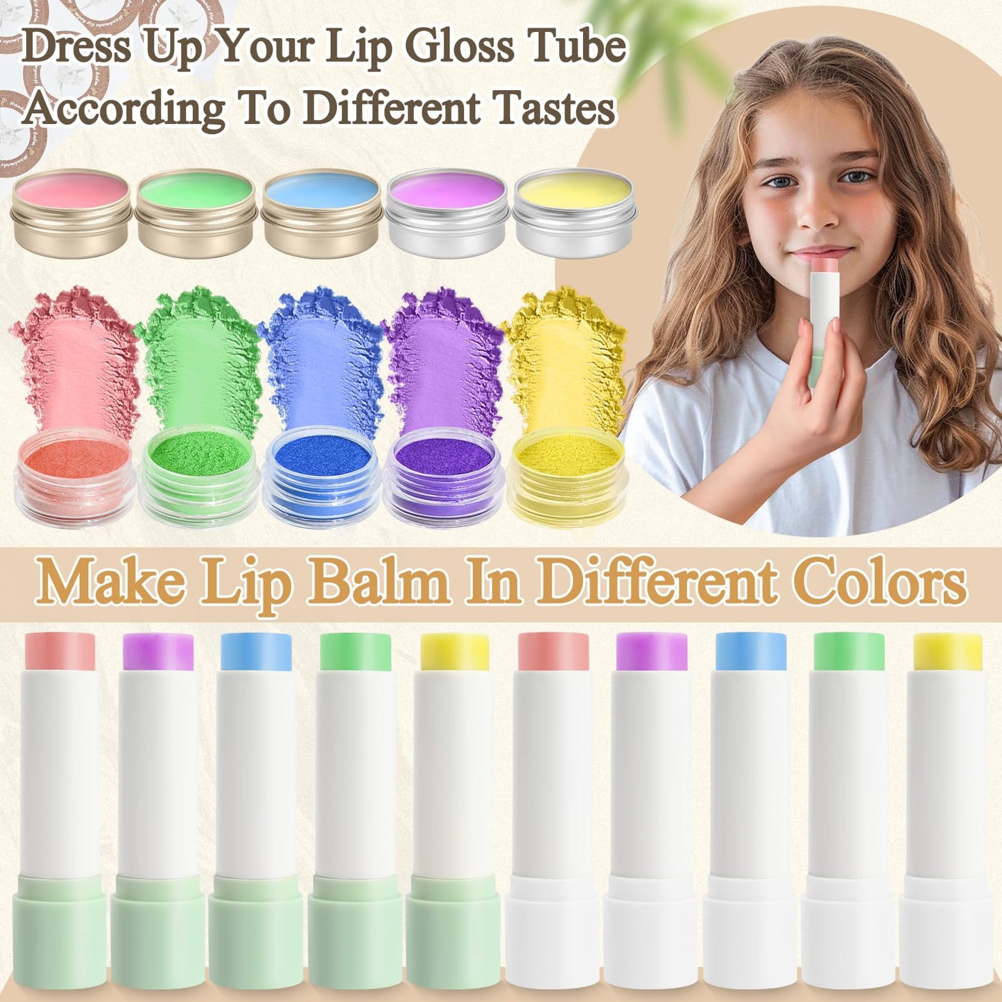JUYRLE Lip Balm Making Kit- Coconut Lip Gloss Kit with Beeswax, Jojoba Oil, and Coconut Oil for Adults & Girls, Make Your Own Lip Balm– DIY Moisturizing Lip Care