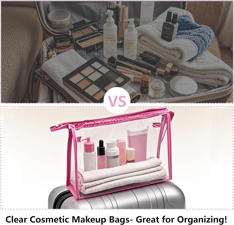 Portable Clear Makeup Bags - 24 Pcs Transparent Waterproof Toiletry Set | Travel Cosmetic Pouches & Pencil Cases
