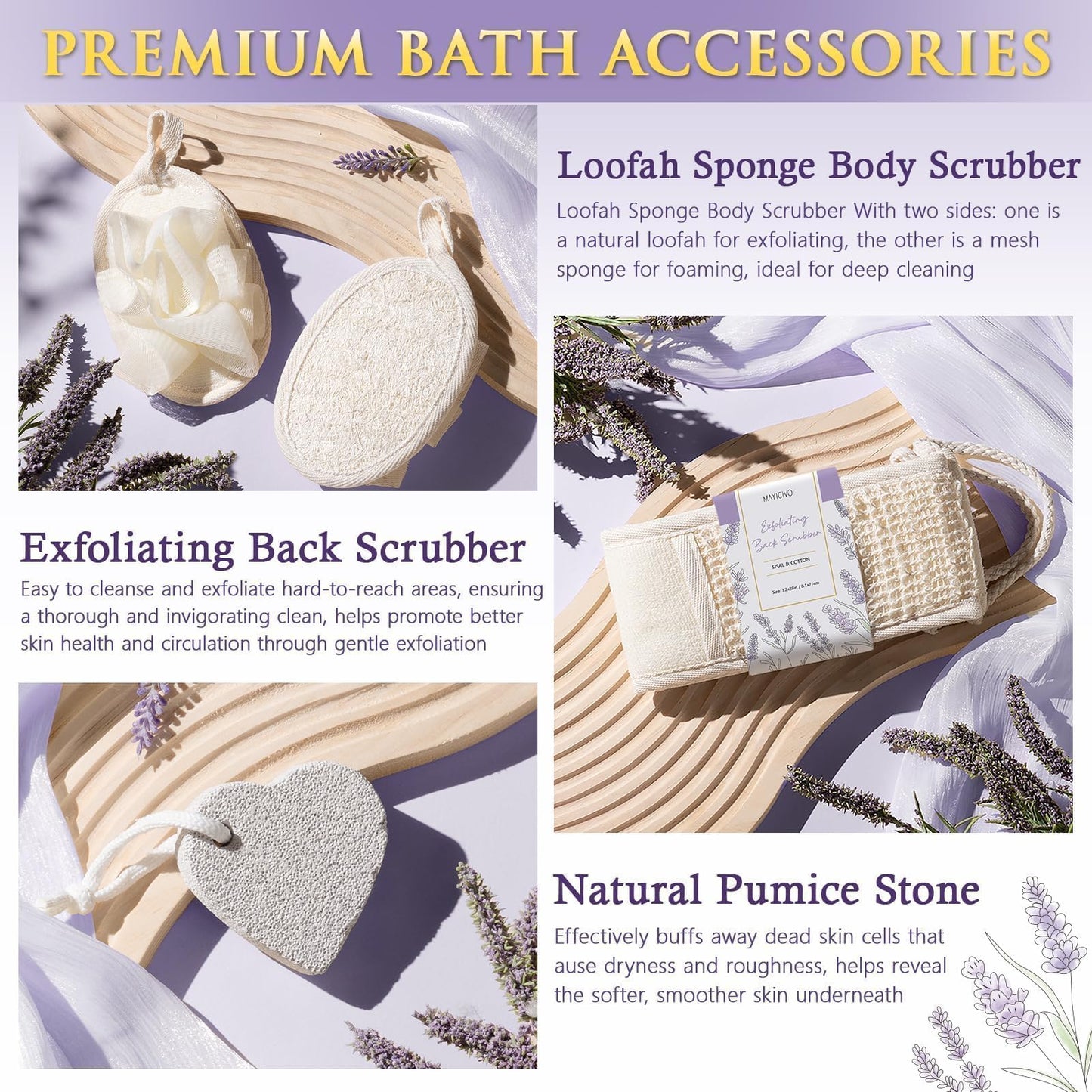 Mothers Day Birthday Gifts for Women, Lavender Relaxing Spa Gift Baskets for Women Self Care Package Bath Gift Set, Home Bath and Body Kit Pamper Gifts for Womens Her Mom Friends Wife Girlfriend Wife