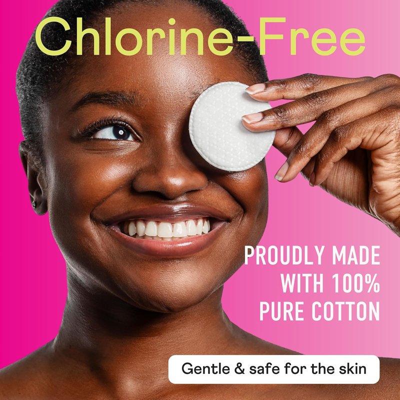 Swisspers Cotton Rounds - Dual-Sided Makeup & Nail Polish Removal Pads | 100% Pure Chlorine-Free Cotton, Hypoallergenic - 300 Pads Total
