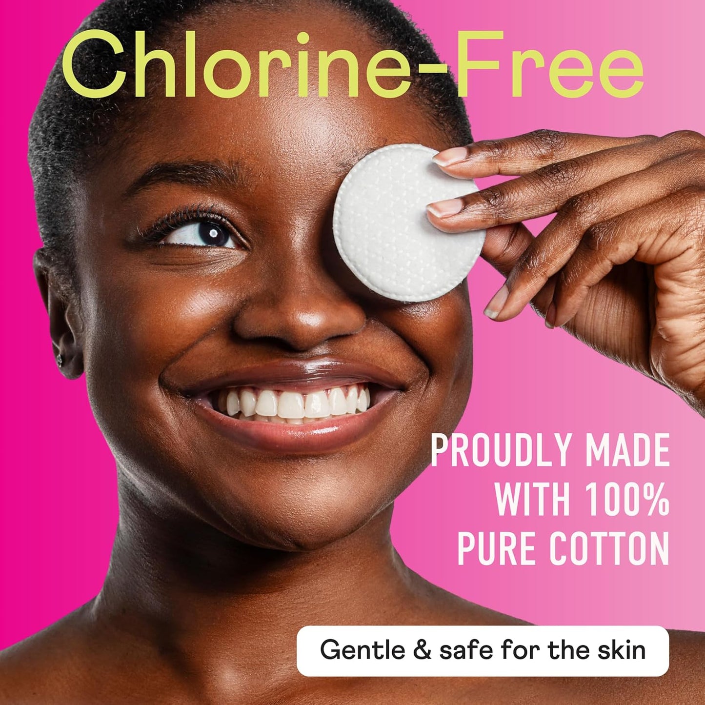 Swisspers Cotton Rounds - Hypoallergenic Dual-Sided Makeup Removal Pads | 100% Pure Chlorine-Free Cotton, 100 Pads (Pack of 6)