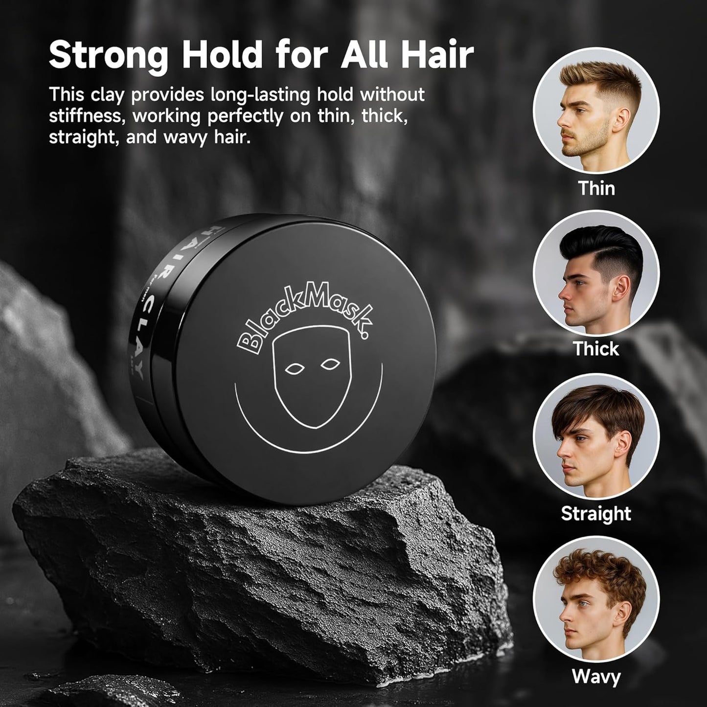 Hair Clay for Men - Matte Finish with Strong Hold | Adds Texture & Volume (3.52 oz)