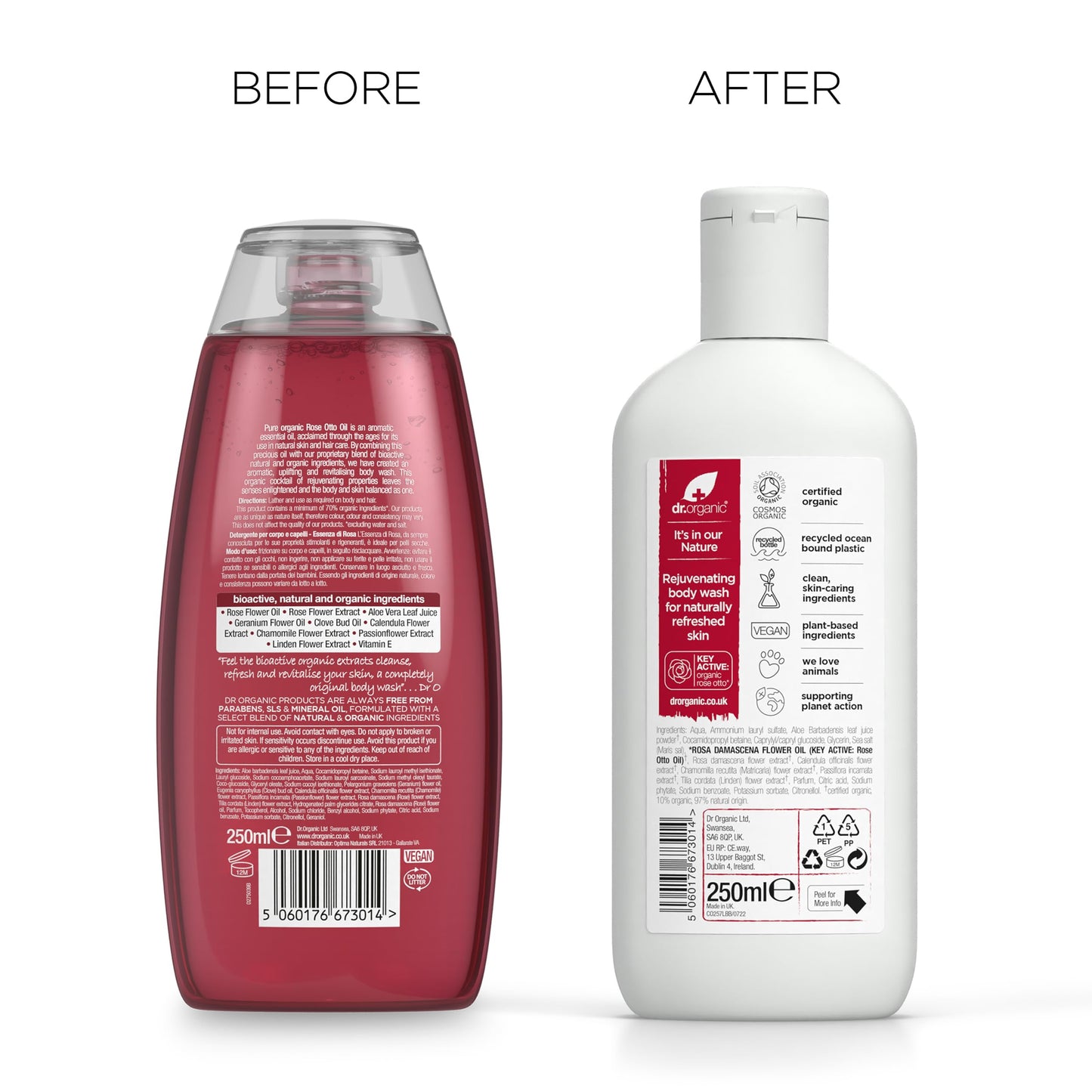Dr Organic Rose Body Wash 250ml