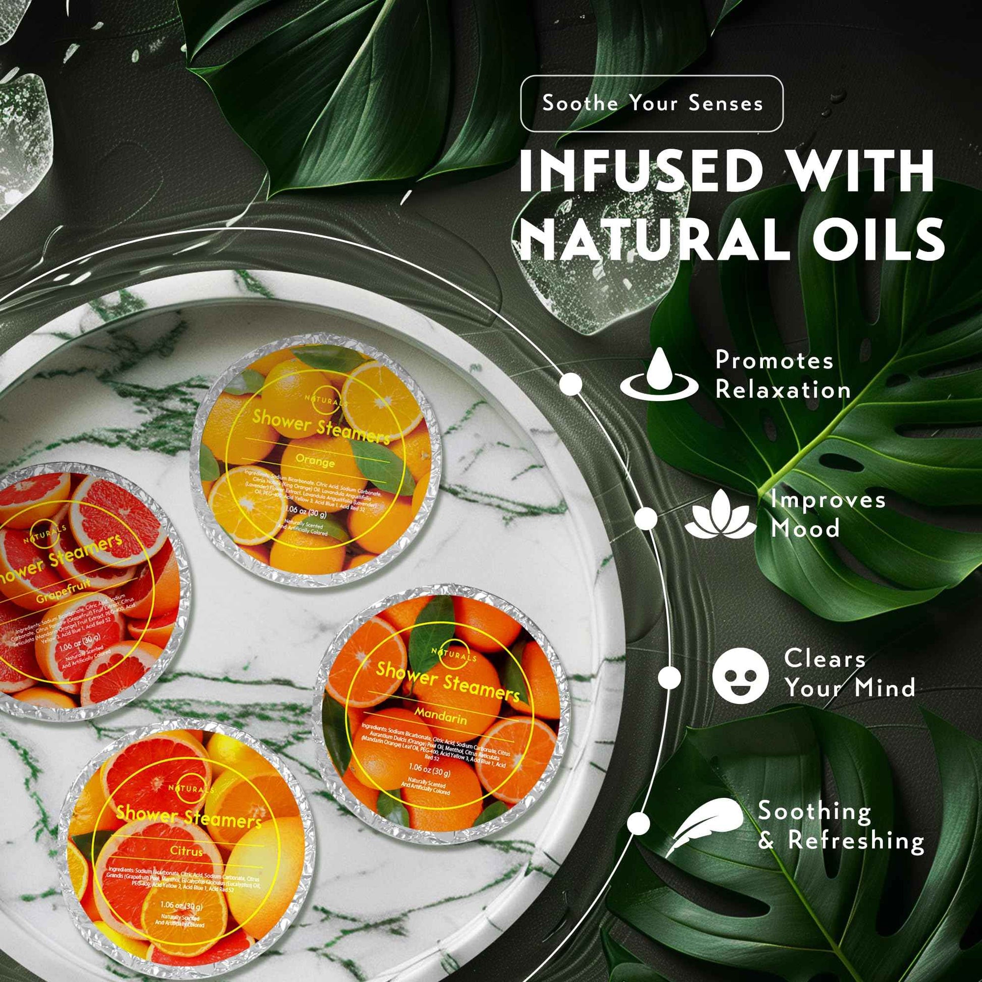 Shower Steamers Aromatherapy - Birthday Gifts for Women - Shower Bombs Aromatherapy, Spa Day Essentials, Relaxation Spa Gifts - Self Care Unique Gifts for Women and Men (Citrus 8 Count)