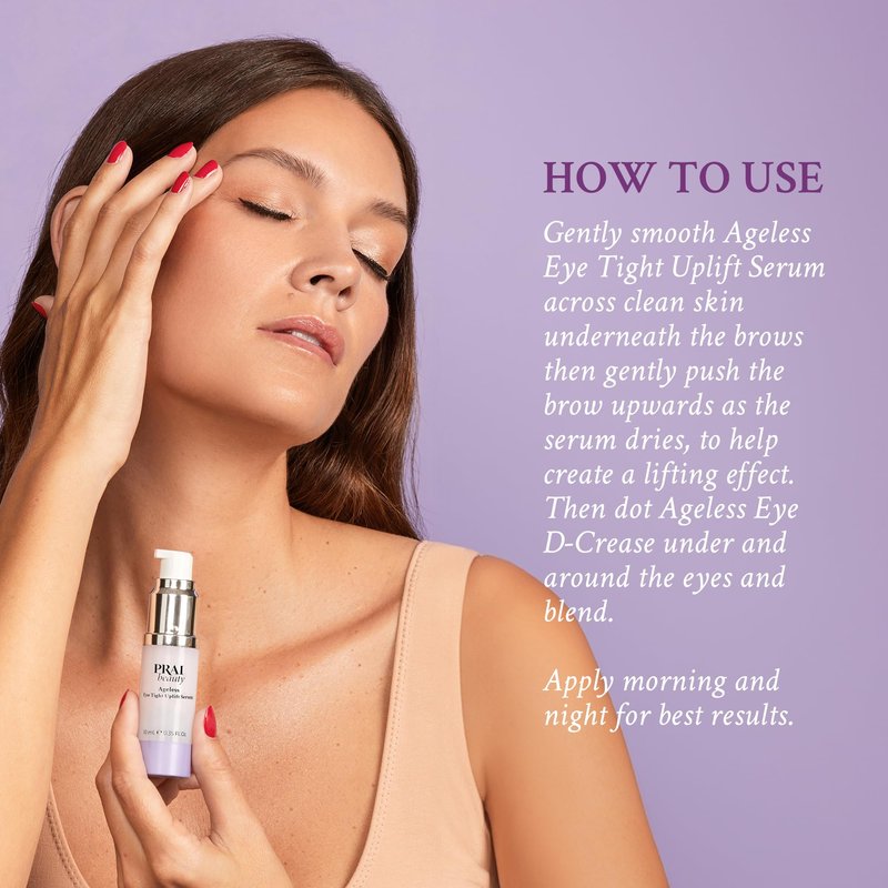 PRAI Beauty Ageless Hydrating amd Amti-Aging | Ageless Eye D-Crease and Ageless Eye Tight Uplift Serum