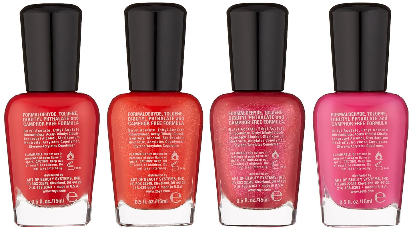 Zoya Nail Polish Quad Set - Vibrant Colors for Stunning Manicures | 4-Piece Collection