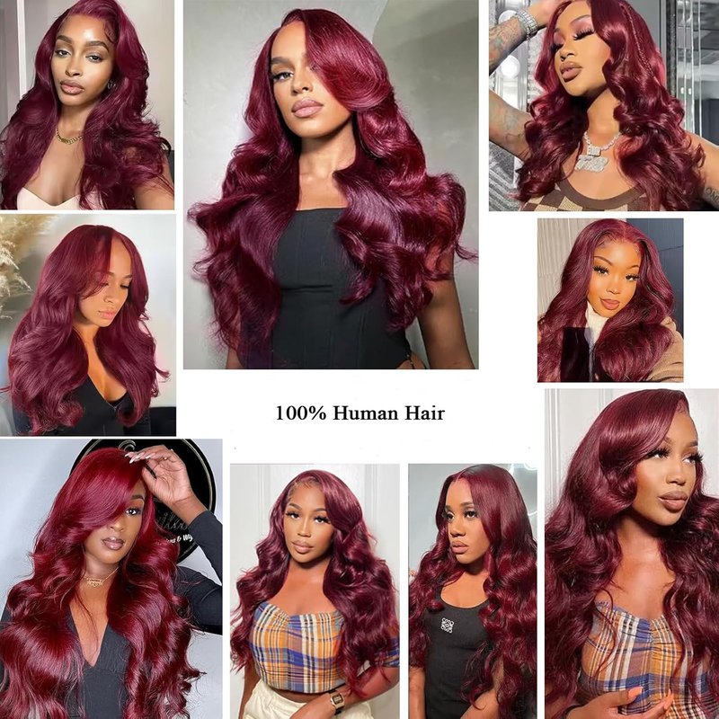 ZGWG 12A 99J Burgundy Body Wave Bundles Human Hair 1 Bundle 18 Inches 100% Human Hair Bundles