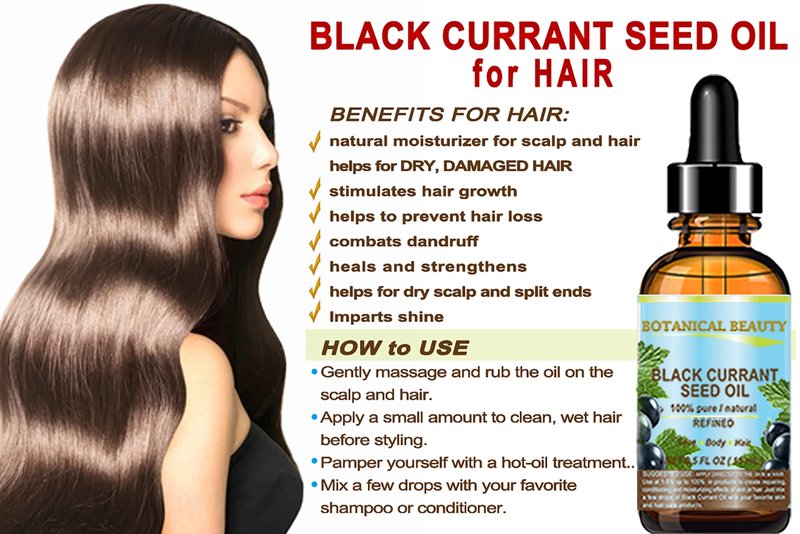Botanical Beauty BLACK CURRANT SEED OIL 100% Pure Natural Undiluted Refined Cold Pressed Carrier Oil for Skin, Hair, Lip and Nail Care (2 Fl Oz)