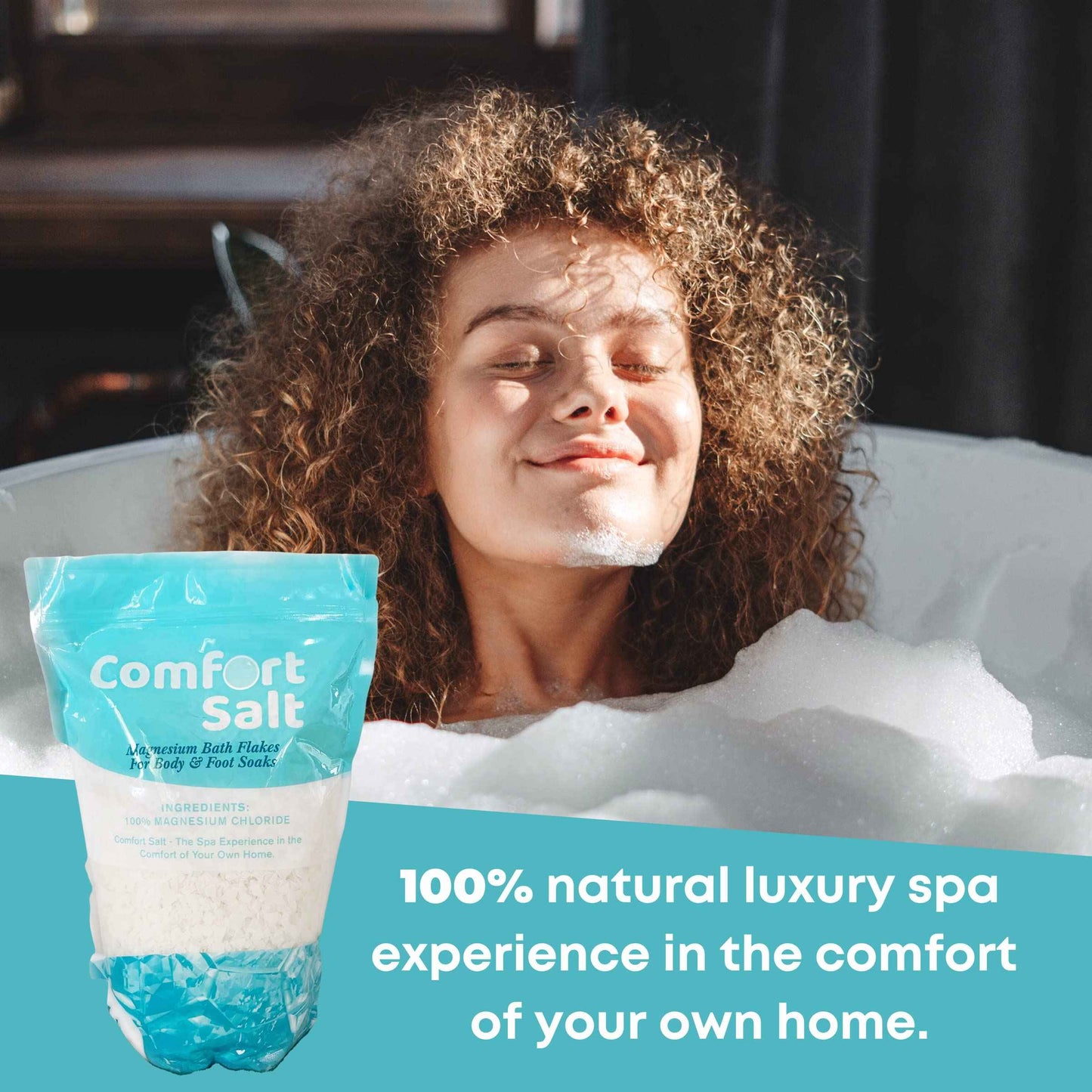 Comfort Salt | Magnesium Bath Flakes | Soak for Relaxation, Recovery, & Wellness | 4 Pound Bag
