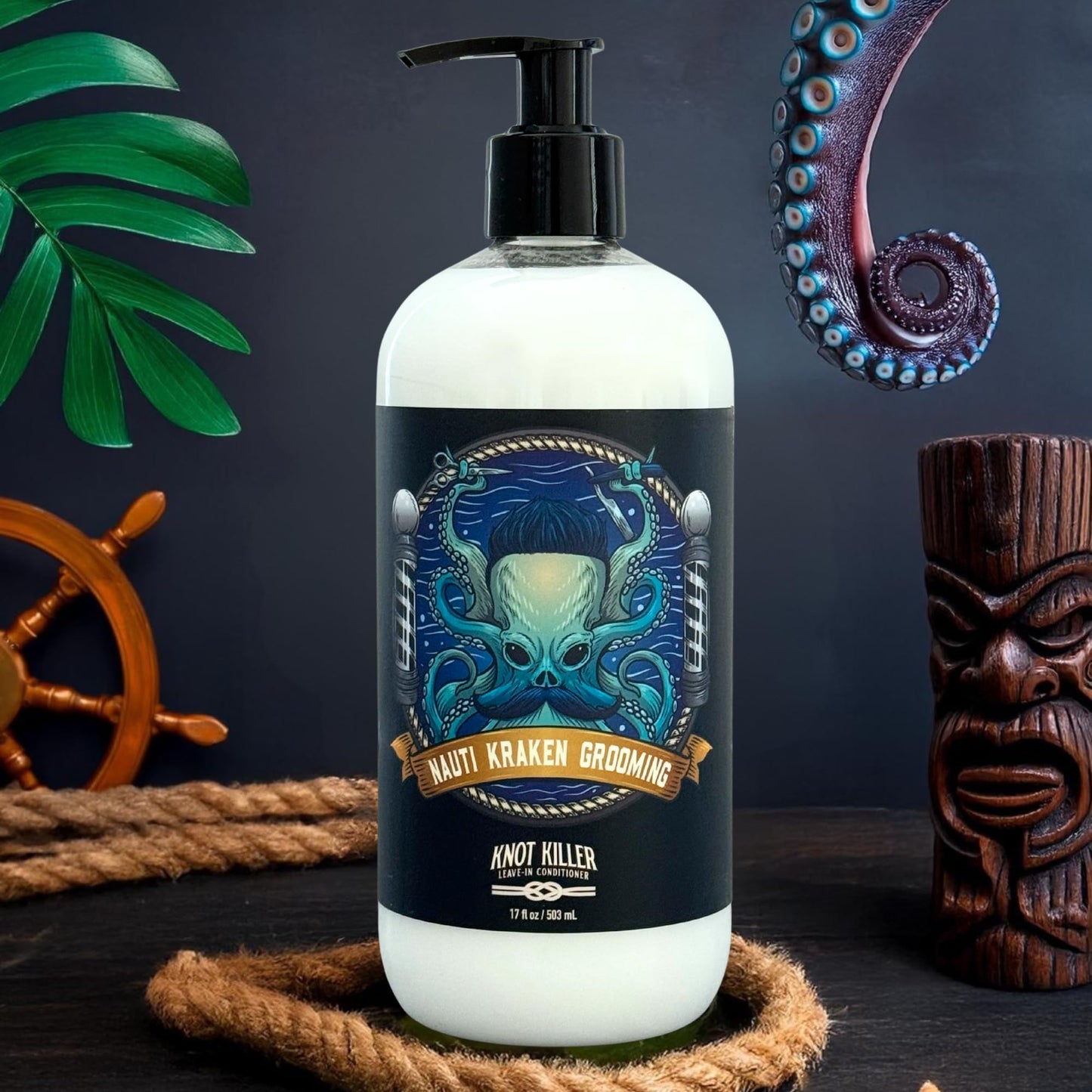 Knot Killer Leave In Conditoner, 17 fl oz - Sulfate & Paraben Free, All Natural Hair & Beard Detangler, Cooling Pepermint Moisturizer for All Hair Types