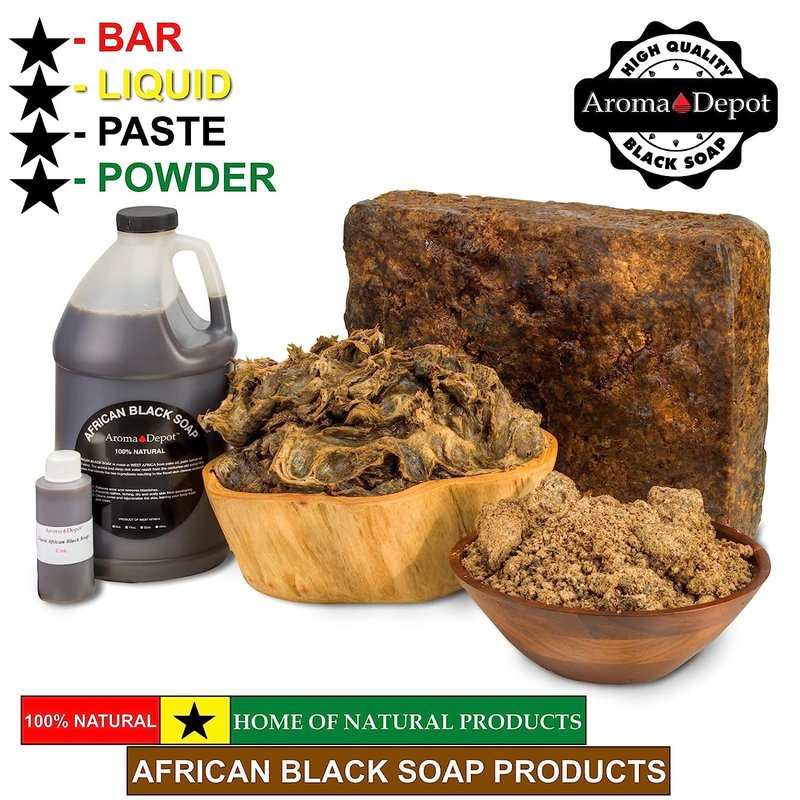 Aroma Depot Raw African Black Soap Bars From Ghana (3 lbs.)
