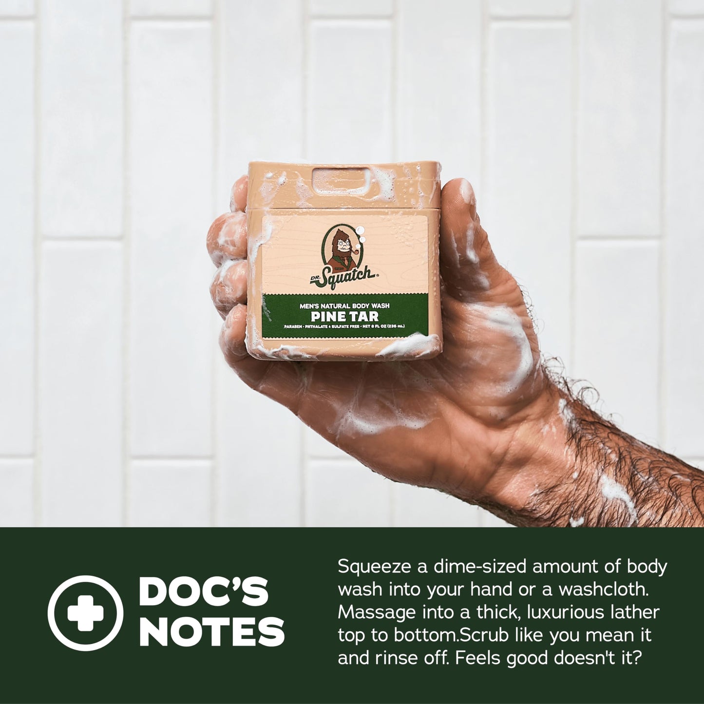 Dr. Squatch NEW Body Wash for Men with Nourishing, Natural Ingredients | No Paraben, Phthalate, Sulfate | All Day Moisturization | Pine Tar, Wood Barrel Bourbon & Fresh Falls (8 oz, 3-Pack)