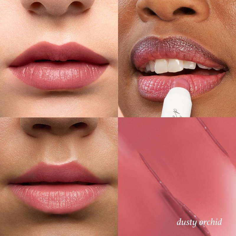 Tinted Lip Balm Trio - Buildable Color in Cherry Wood, Cashmere Nude, Dusty Orchid | Hydrating Vitamin E, Vegan