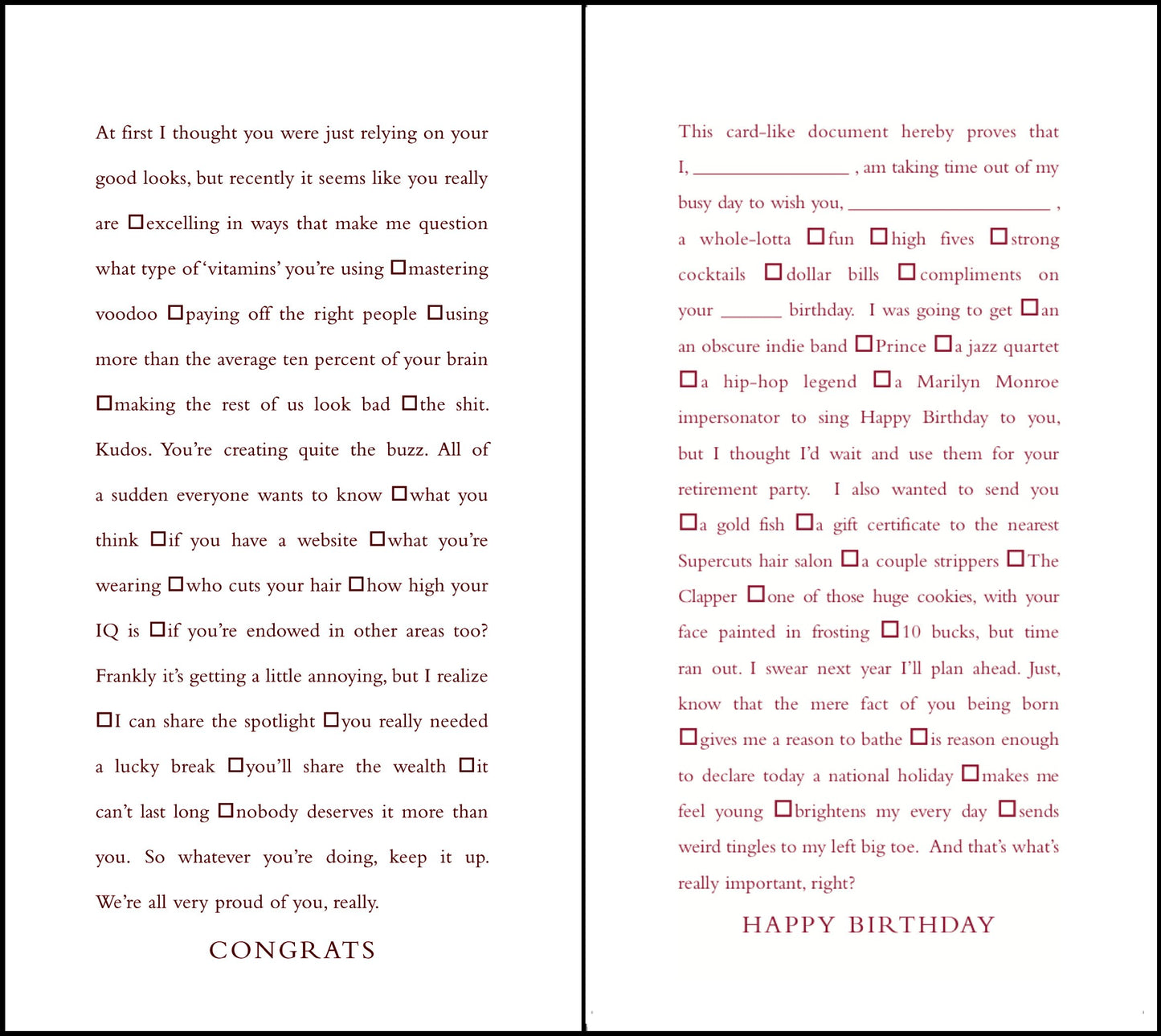 Quiplip Funny Fill-In-The-Blank Congrats Day and Birthday Cards, 6-Pack (QL20236PCK)