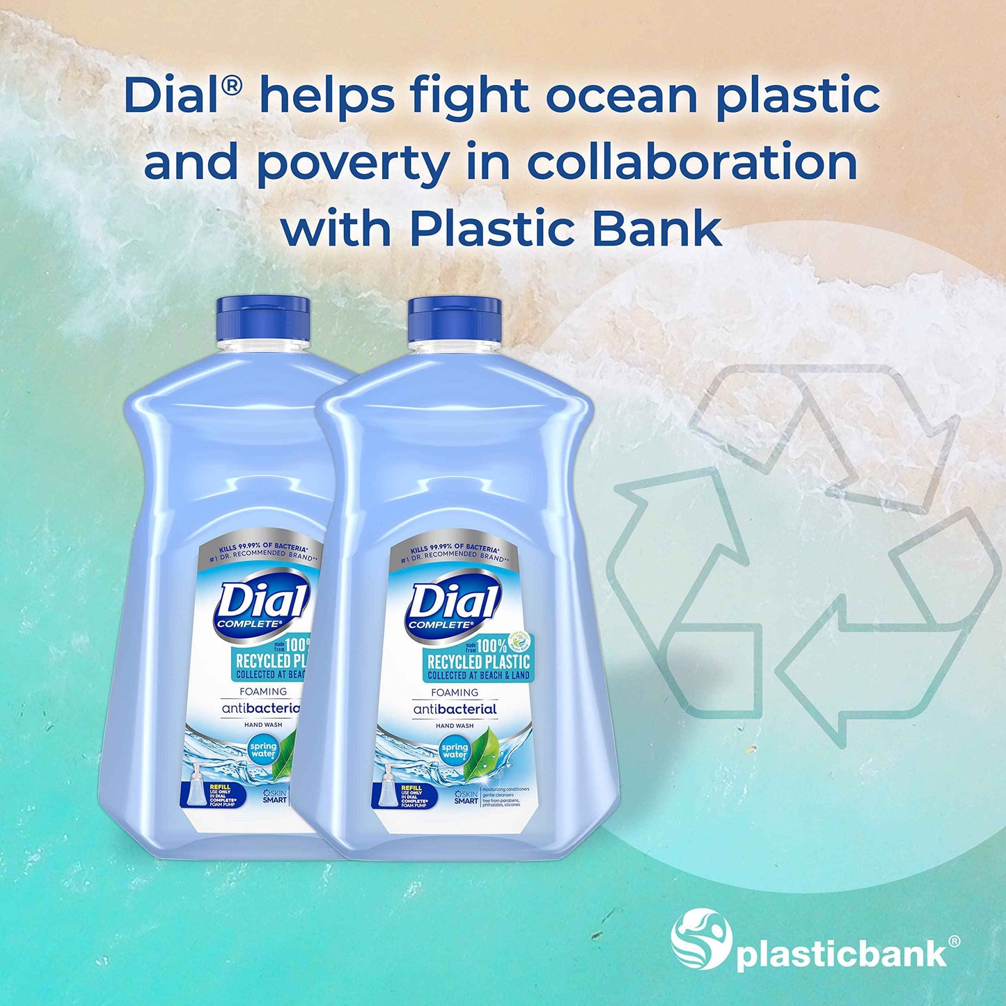 Dial Complete Antibacterial Foaming Hand Soap Refill, Spring Water, 52 fl oz & Antibacterial Foaming Hand Soap Refill, Fresh Pear, 52 fl oz