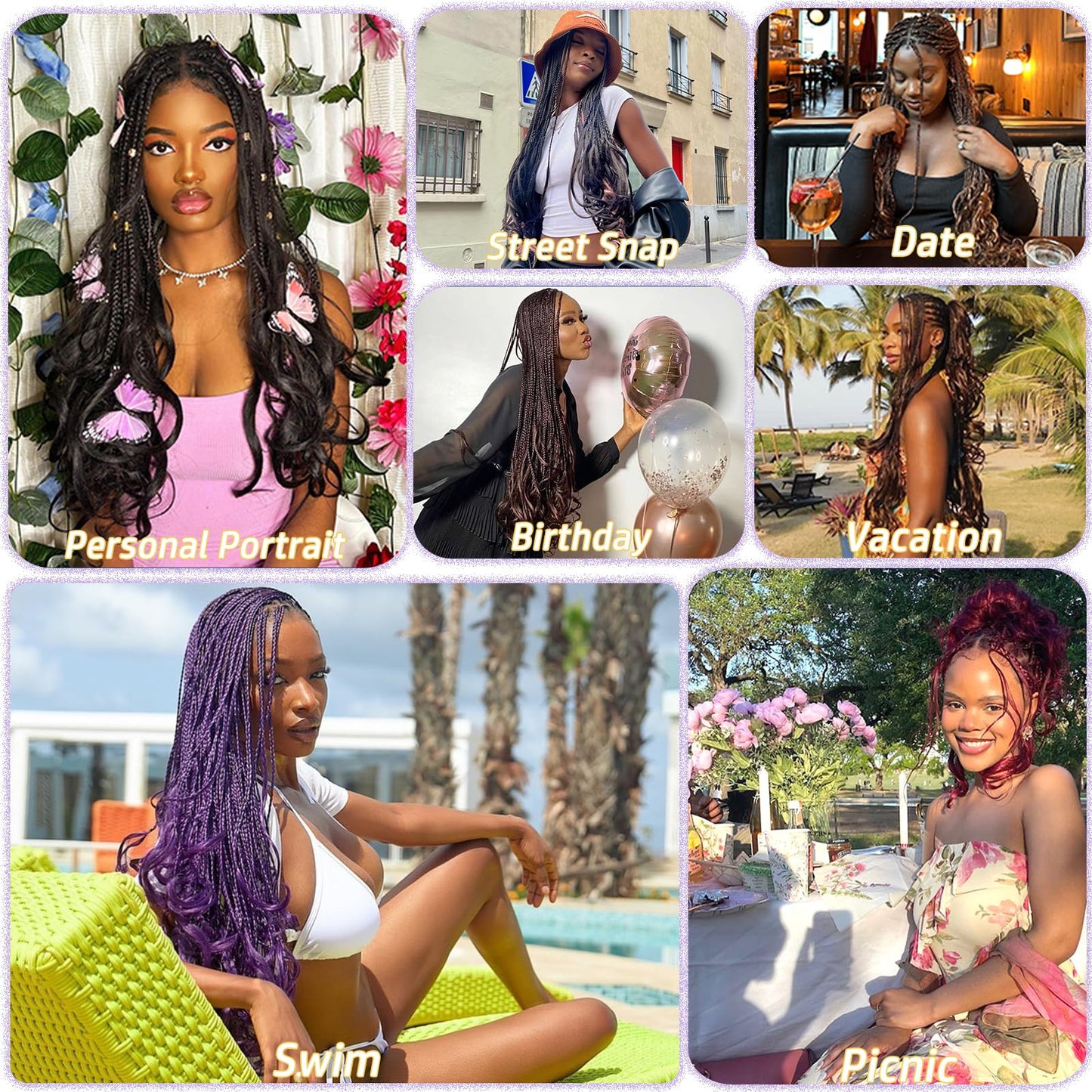 WOKAA French Curly Braiding Hair Pre looped 18 Inch 8 Packs Crochet Hair for Women Dark Brown mix Brown Crochet Box Braids with Curly Ends Synthetic Hair Extensions P4/30#