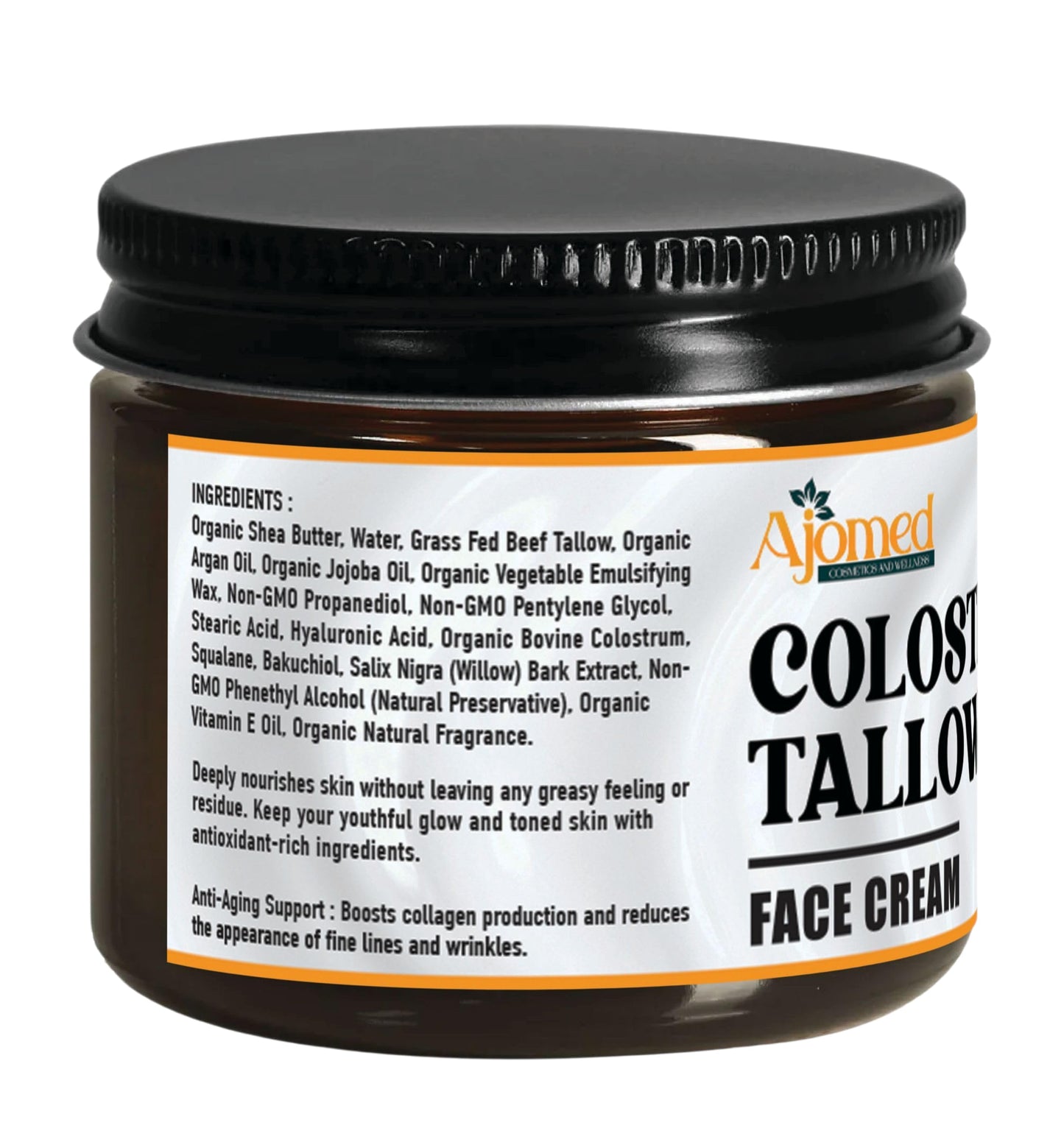 Colostrum & Tallow Face Moisturizer - tallow For Dry skin, Fine Lines & Aging – Handmade Skincare Tallow balm for rosacea, eczema- Retinol & Hyaluronic Acid Cream, Moisturizer Face Cream Day & Night