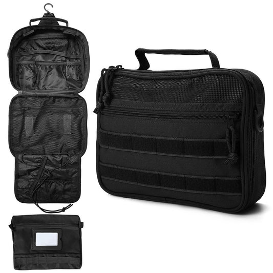 GVCELS Mens Toiletry Travel Bag Tactical Toiletry Bag for Men Bathroom Dopp Kit Hanging Travel Toiletry Bag for Men Shaving Hygiene Bag Travel Toiletry Organizer Short Trips Bag, Black