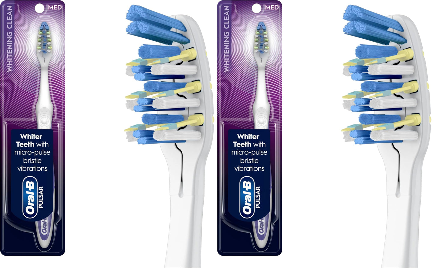 Oral-B Pulsar Whitening Battery Toothbrush, Medium, 1 Count (Pack of 2)