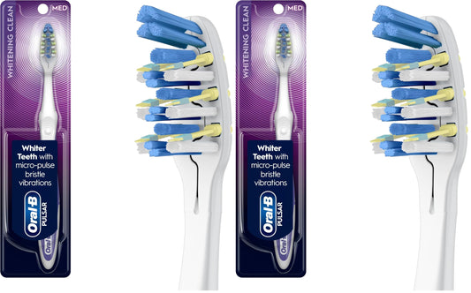 Oral-B Pulsar Whitening Battery Toothbrush, Medium, 1 Count (Pack of 2)