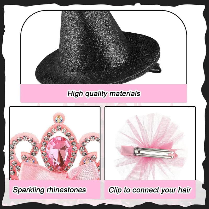 Witch Hat Hair Clips - 24 Pcs Mini Accessories for Women | Perfect for Costumes & Gifts