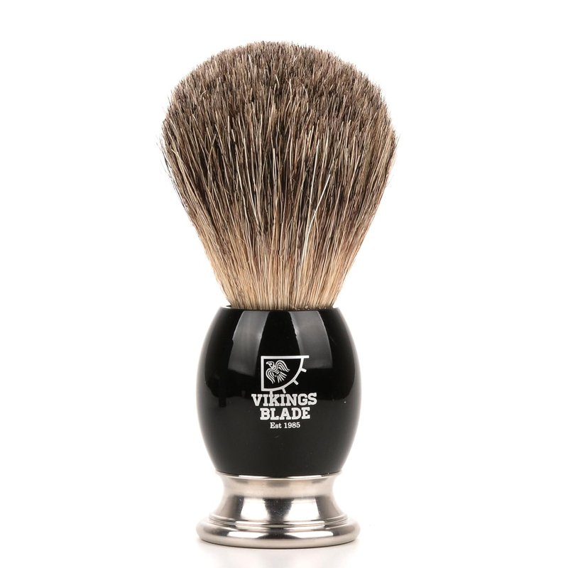 VIKINGS BLADE Luxury Shaving Brush for Men - Ultra Heavy Acrylic & 316L Steel Handle | Dark Stallion Color, Plush Feel