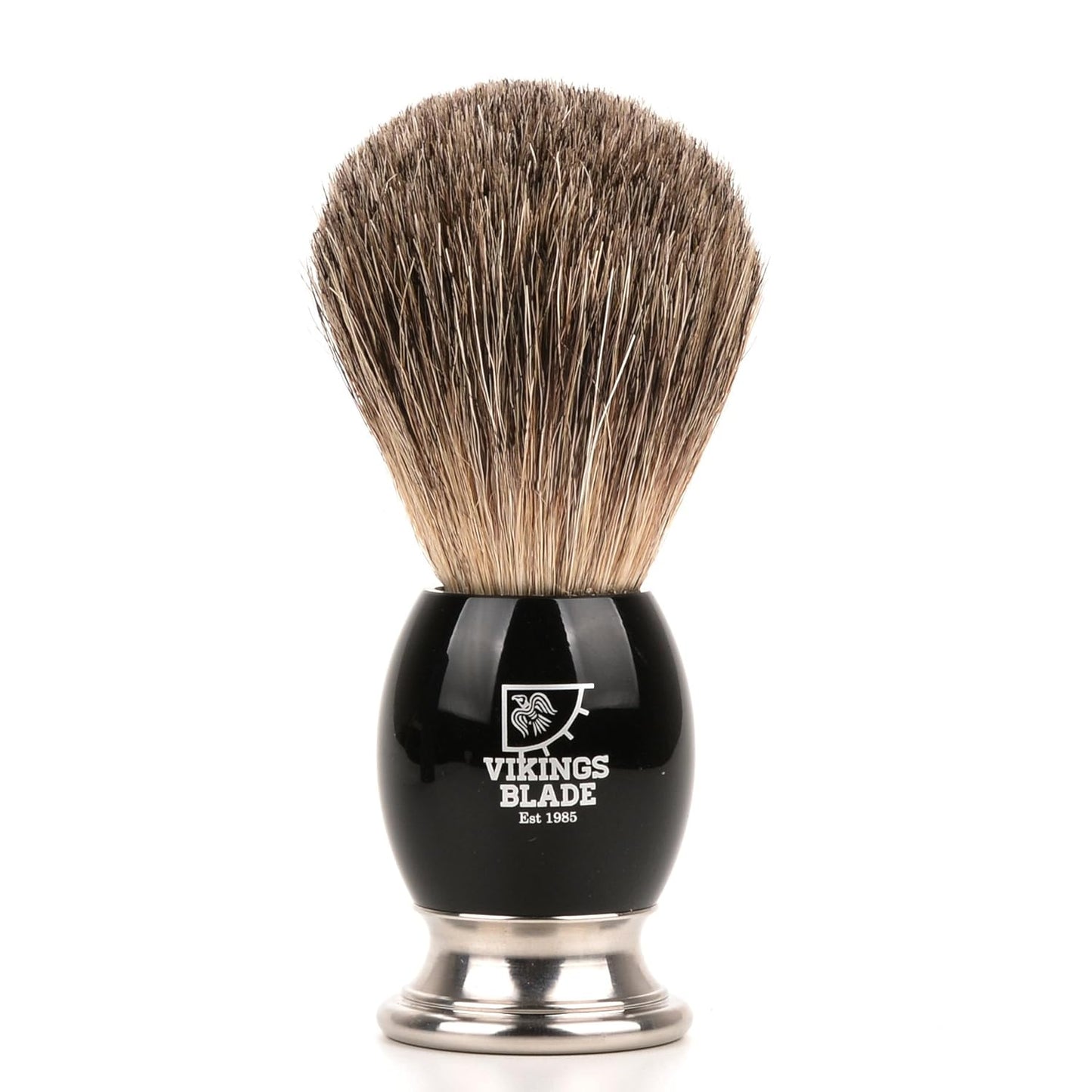 VIKINGS BLADE Luxury Shaving Brush for Men - Ultra Heavy Acrylic & 316L Steel Handle | Dark Stallion Color, Super Strong Knot