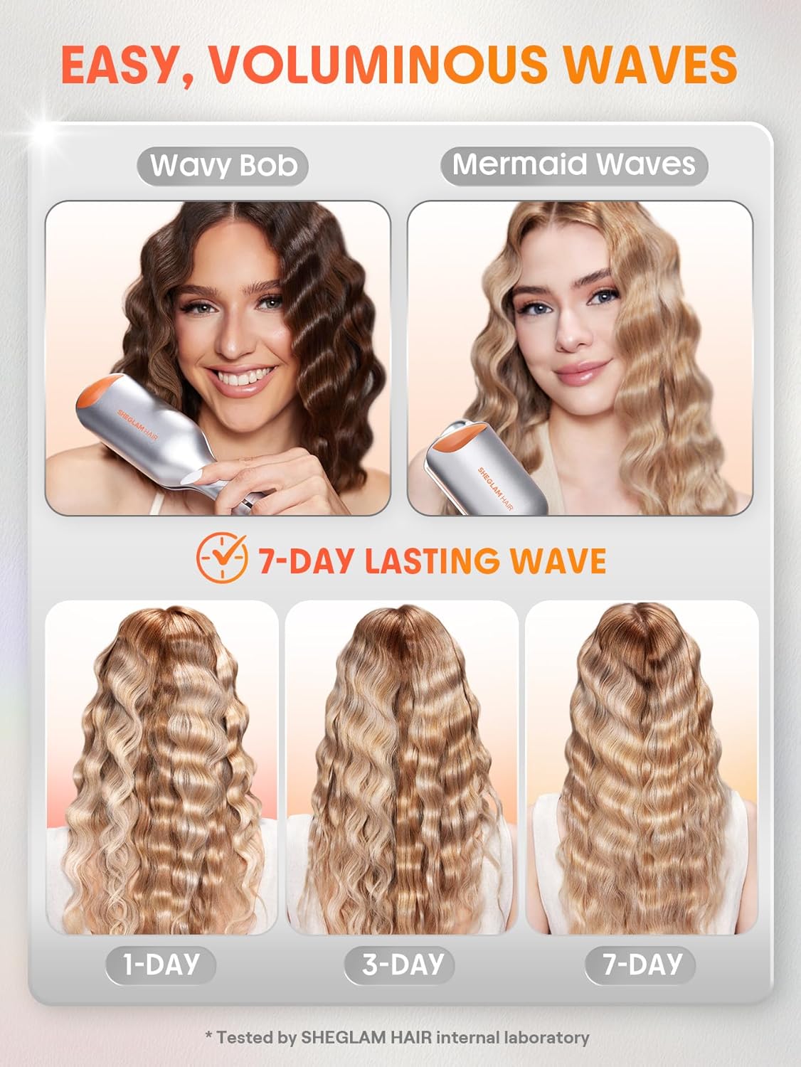 Hair Beach Babe Waver - 2 Barrel Crimper with Smart Timer & Adjustable Temps | Dual Voltage, Anti-Scald Design