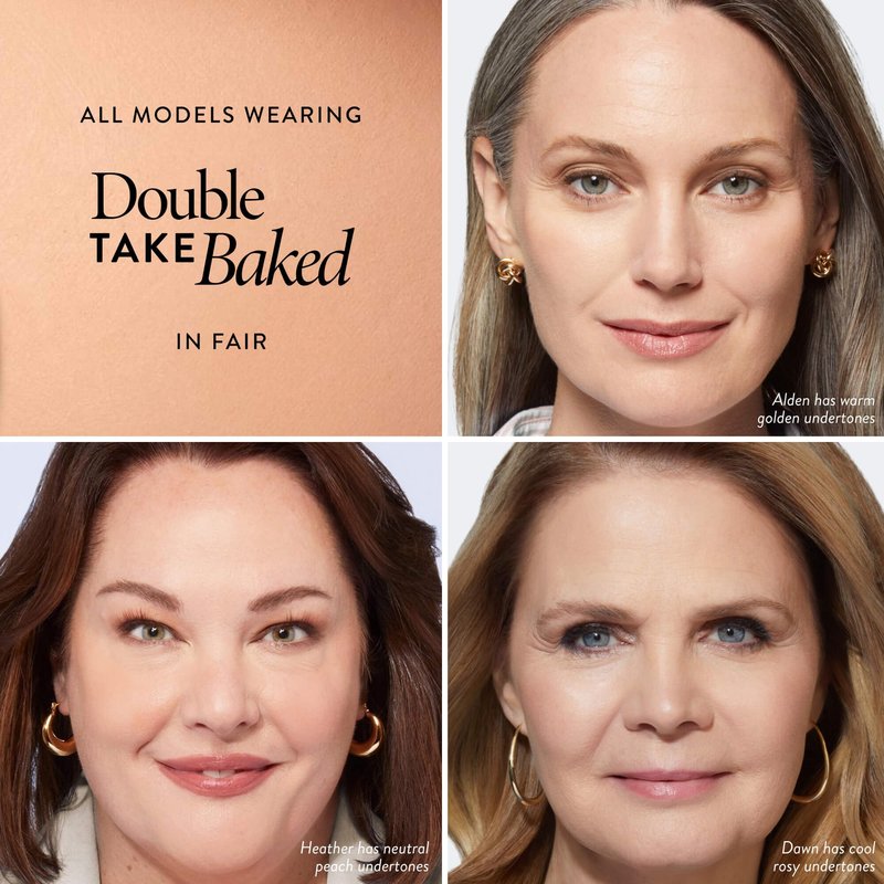LAURA GELLER NEW YORK Baked Double Take Powder Foundation - Fair - Buildable Medium to Full Coverage - Matte Finish