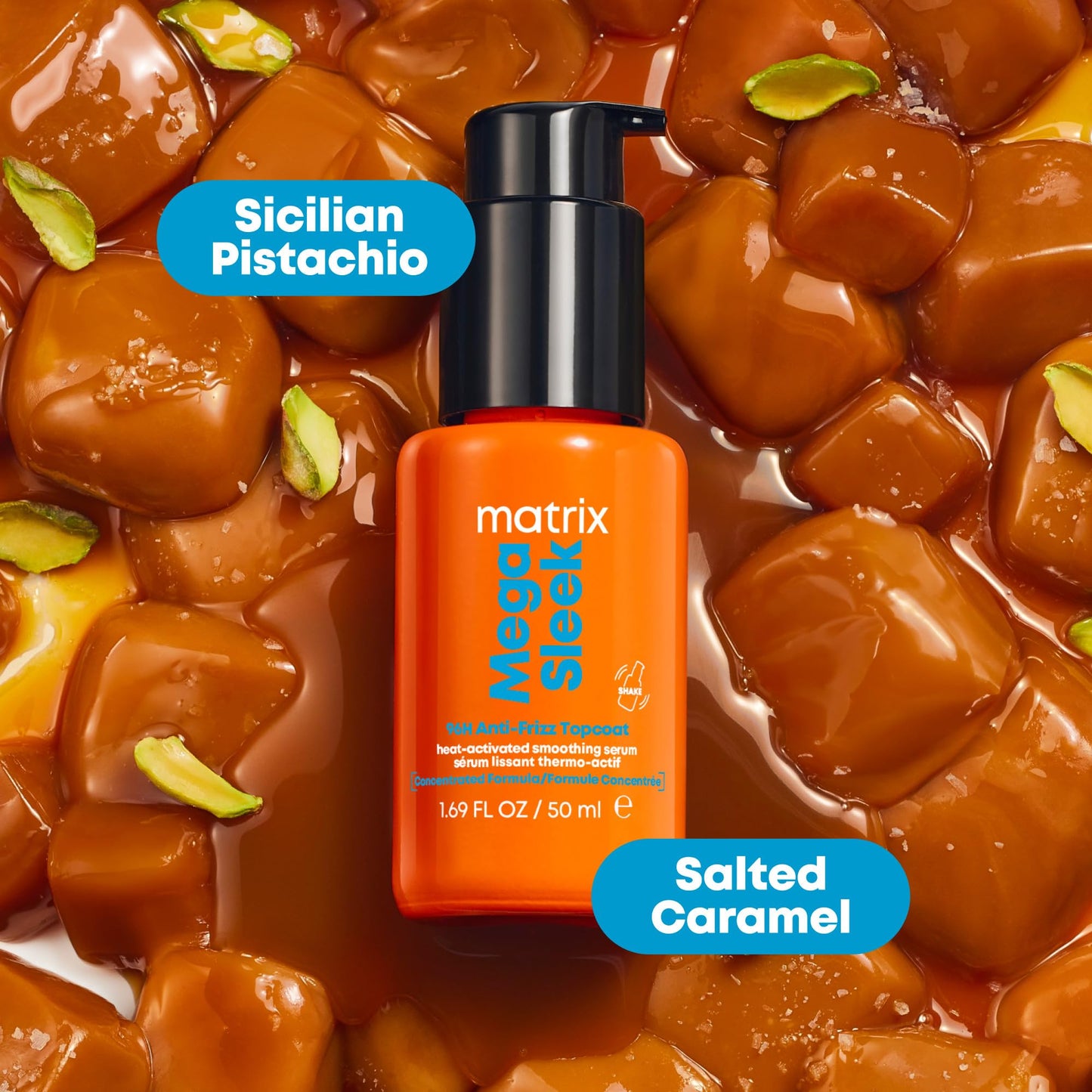 Matrix Mega Sleek 96H Anti-Frizz Topcoat Serum - Humidity Resistant Heat Protection, For Frizzy Hair & All Hair Types, Anti-Frizz Hair Care, Shine Serum