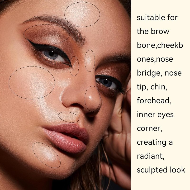 K'APEINE Highlighter Makeup Palette - Pearl Shimmer & Glitter Finish | Smooth Baked Highlighter Kit