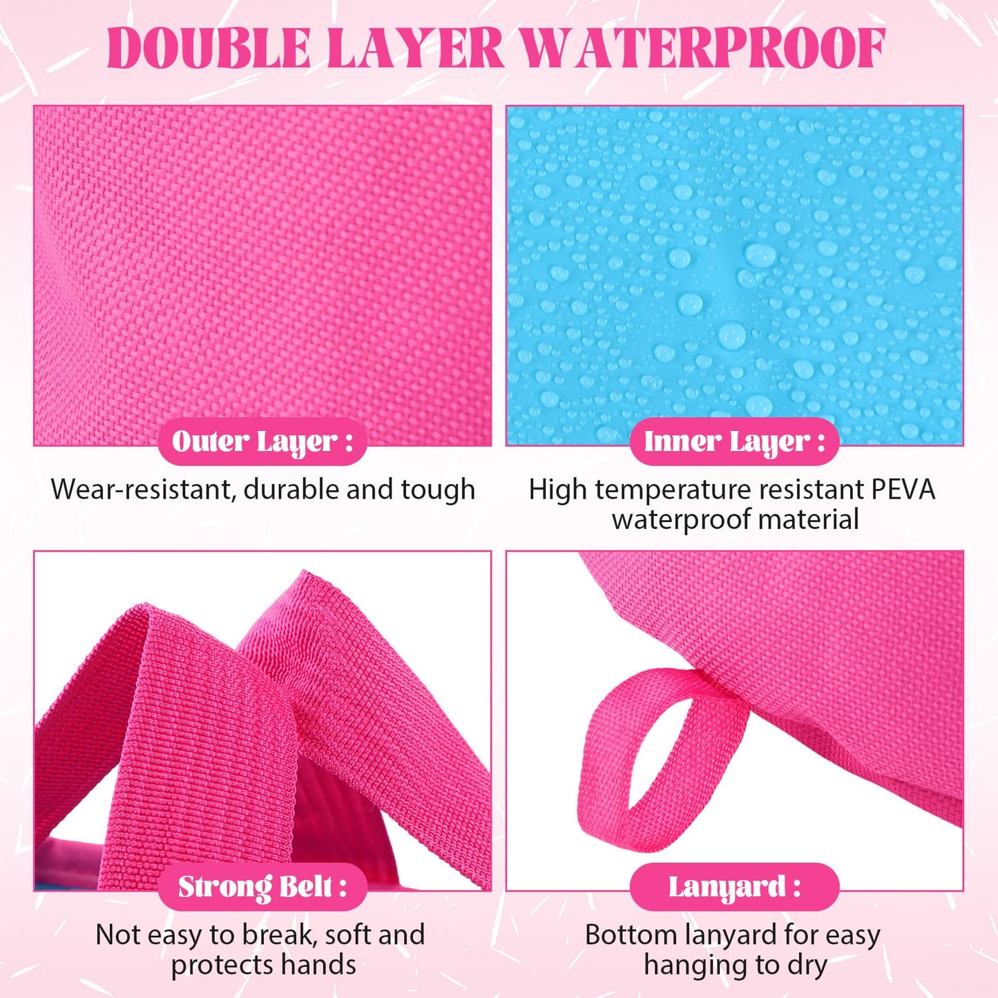 FillTouch 6 Sets Foldable Foot Bath Kit 15L Collapsible Foot Soaking Tub Bathroom Towels Women Adult Foldable Slippers with Storage Bag Spa Soak Pedicure Bath for Travel Camping(Rose Red)