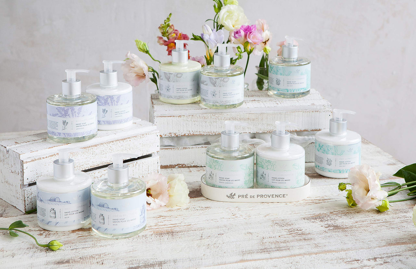 Pre de Provence Liquid Soap & Hand Lotion Collection, Ceramic Caddy, 7.25x3.75"